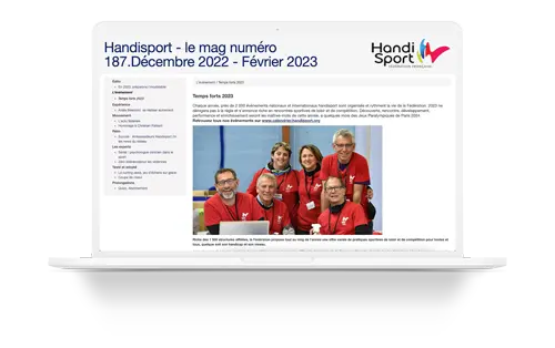 Version accessible du magazine Handisport